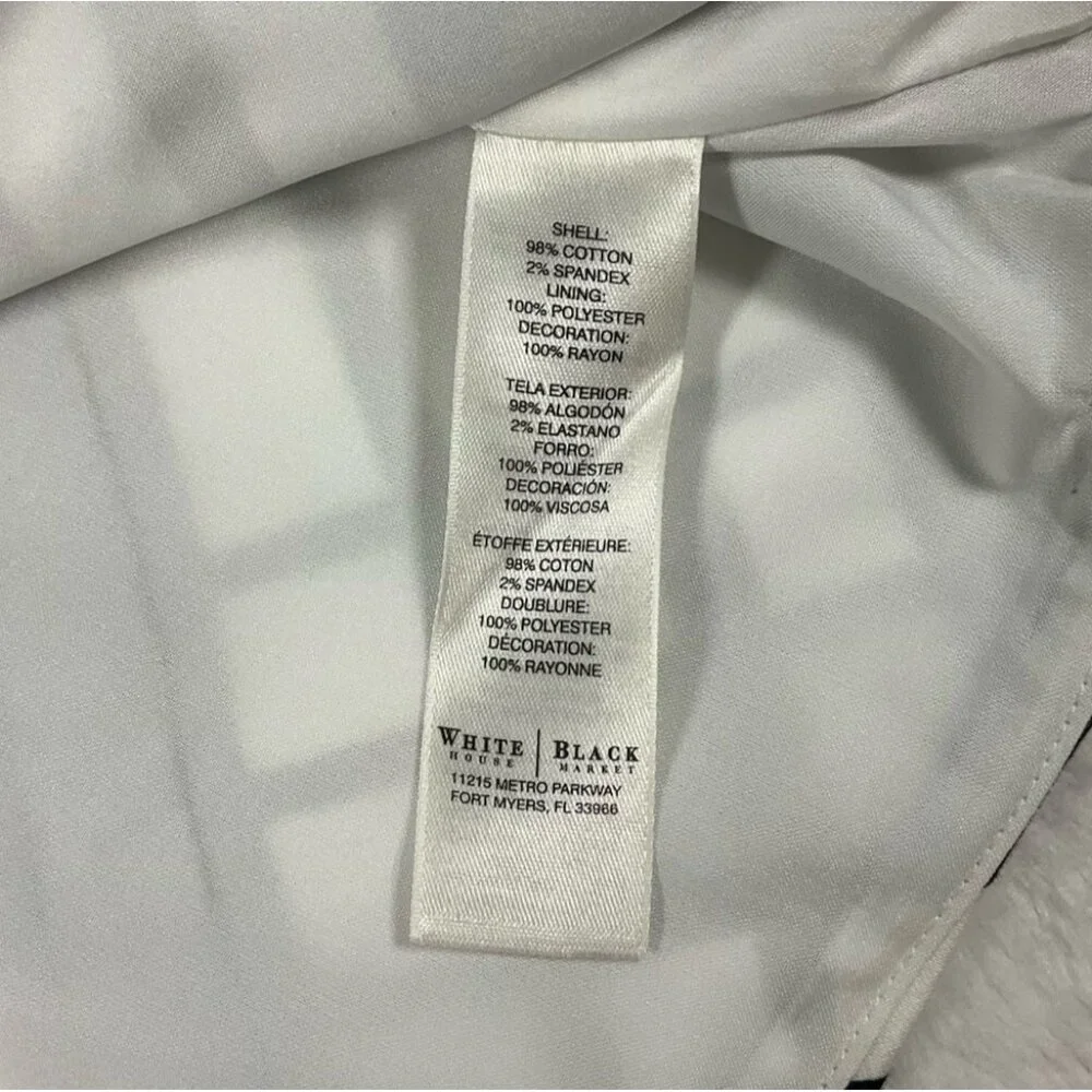 WHITE HOUSE‎ BLACK MARKET | Black White Pencil Skirt Abstract Grid | Size 12 - Picture 6 of 11